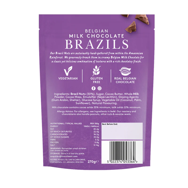 Forest Feast Milk Chocolate Brazils