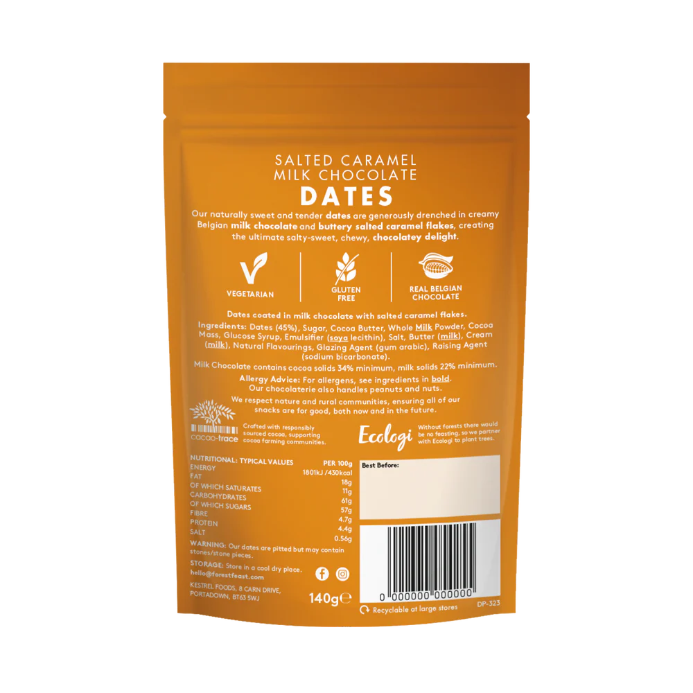 Forest Feast Salted Caramel Milk Chocolate Dates